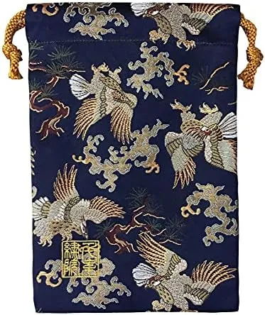 Brocade drawstring bag, lined with Nishijin brocade, 2, size M. (Konwashimatsu)
