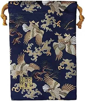 Brocade drawstring bag, lined with Nishijin brocade, 2, size M. (Konwashimatsu)
