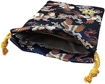 Brocade drawstring bag, lined with Nishijin brocade, 2, size M. (Konwashimatsu)