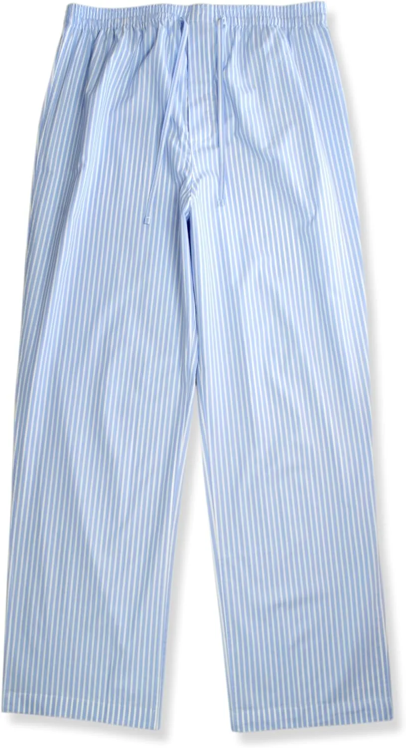 Brooks Brothers Mens Cotton Two Piece Pajama Shirt and Pants Lounge Set,