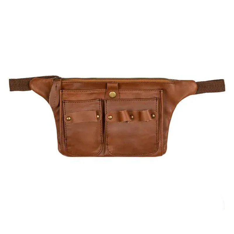 Brown Leather Hairstylist Tool Belt