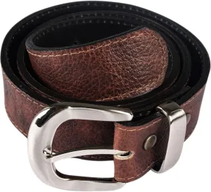 Brown Leather Money Belt with Interchangeable Buckle