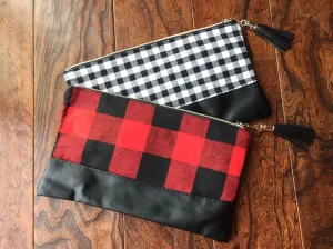 Buffalo Check Anything Zip Bags! Make-up, Clutch, Whatever you want!