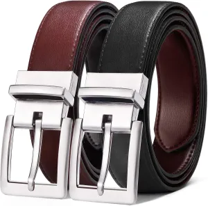 BULLIANT Men's Belt,Reversible Belt Adjustable For Gift Men 1.25”-Cut For Fit-2 Sides in 1 Belt(Not 2)