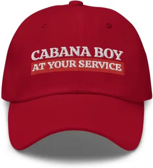 Cabana Boy Hat - at Your Service, Pool Boy Gift, My Cabana Boy, Outdoors Beach, Dad Hat Baseball Cap Mens