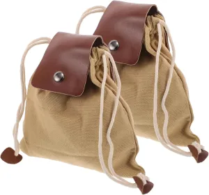 Cabilock 2PCS Canvas Foraging Bag Lightweight Fruit Picking Pouch with Waist Attachment Collapsible Hunting Storage Bag for Outdoor Orchard and Garden Use