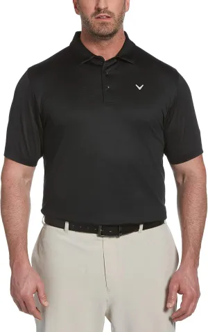 Callaway Men's Swing Tech Mini Print Short Sleeve Golf Polo Shirt, Moisture-Wicking, Ventilated Fabric, Sun Protection