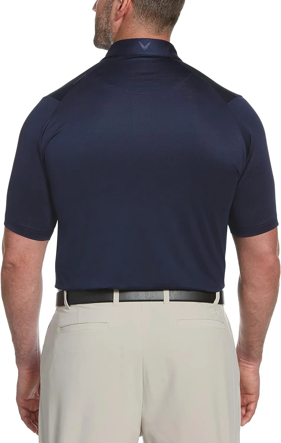 Callaway Men's Swing Tech Mini Print Short Sleeve Golf Polo Shirt, Moisture-Wicking, Ventilated Fabric, Sun Protection