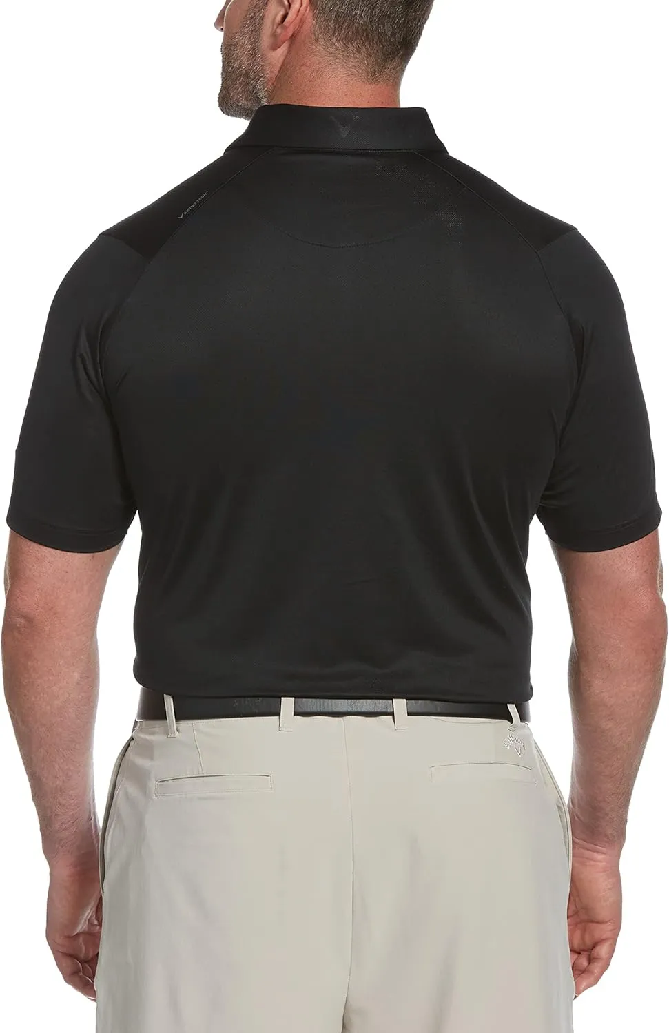 Callaway Men's Swing Tech Mini Print Short Sleeve Golf Polo Shirt, Moisture-Wicking, Ventilated Fabric, Sun Protection