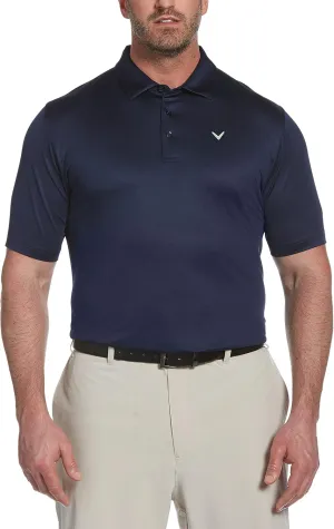 Callaway Men's Swing Tech Mini Print Short Sleeve Golf Polo Shirt, Moisture-Wicking, Ventilated Fabric, Sun Protection