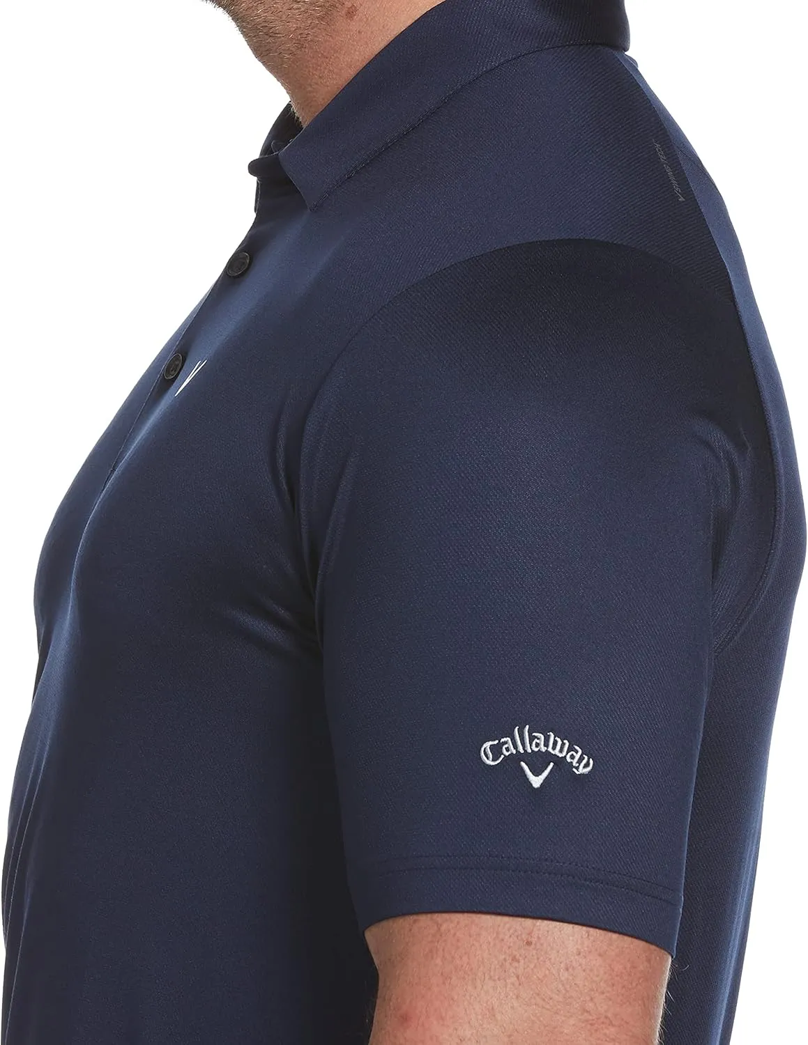 Callaway Men's Swing Tech Mini Print Short Sleeve Golf Polo Shirt, Moisture-Wicking, Ventilated Fabric, Sun Protection