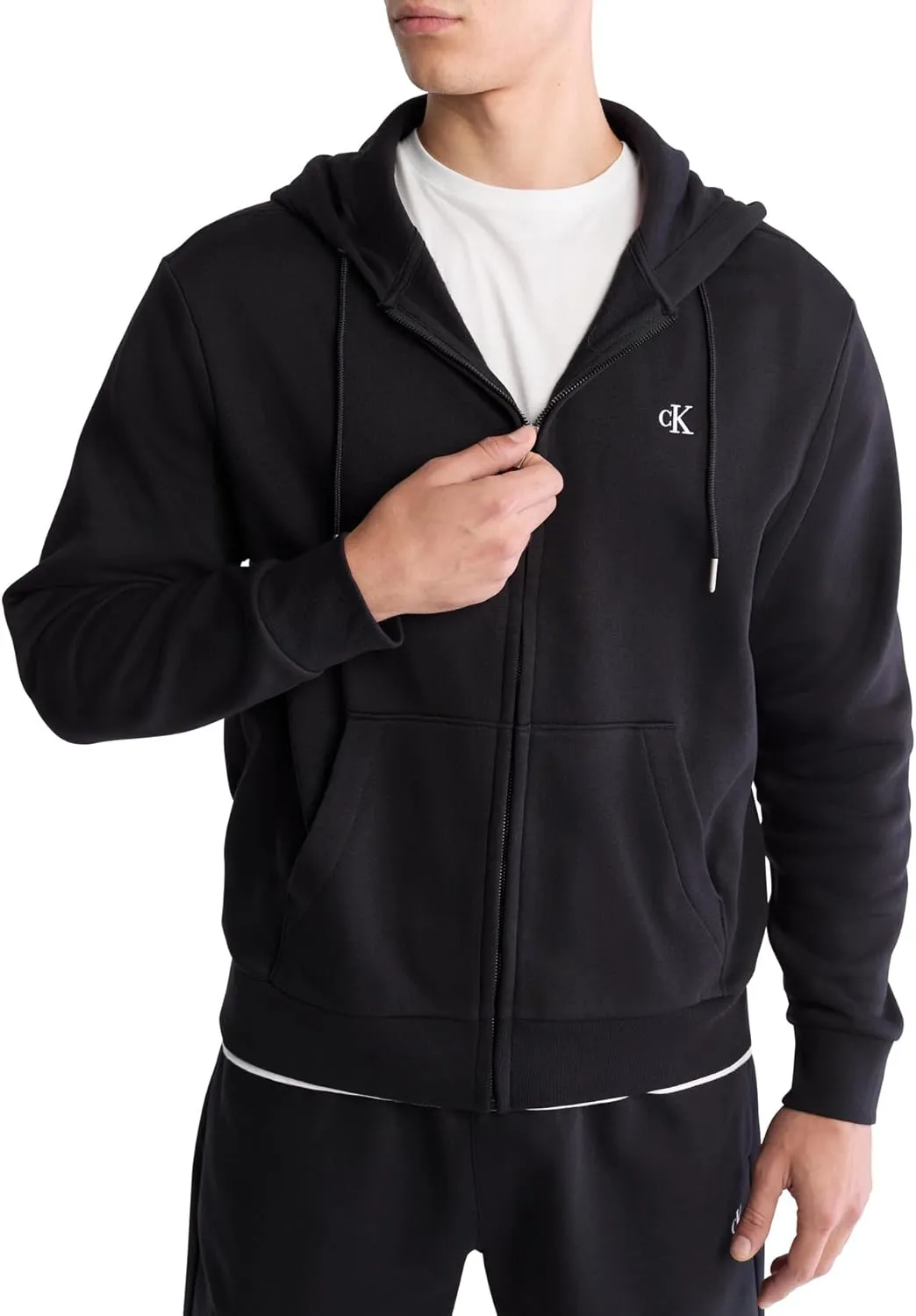 Calvin Klein Men's Relaxed Fit Archive Logo Fleece Full Zip Hoodie