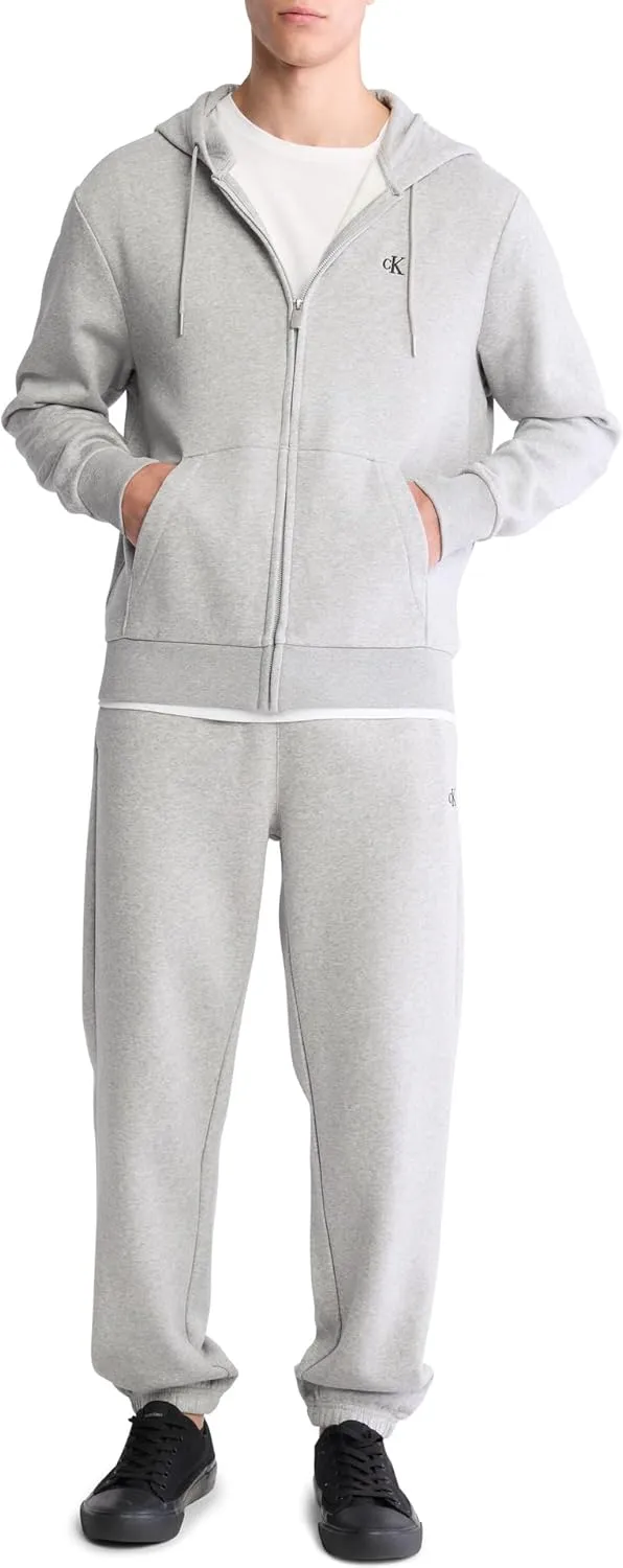 Calvin Klein Men's Relaxed Fit Archive Logo Fleece Full Zip Hoodie