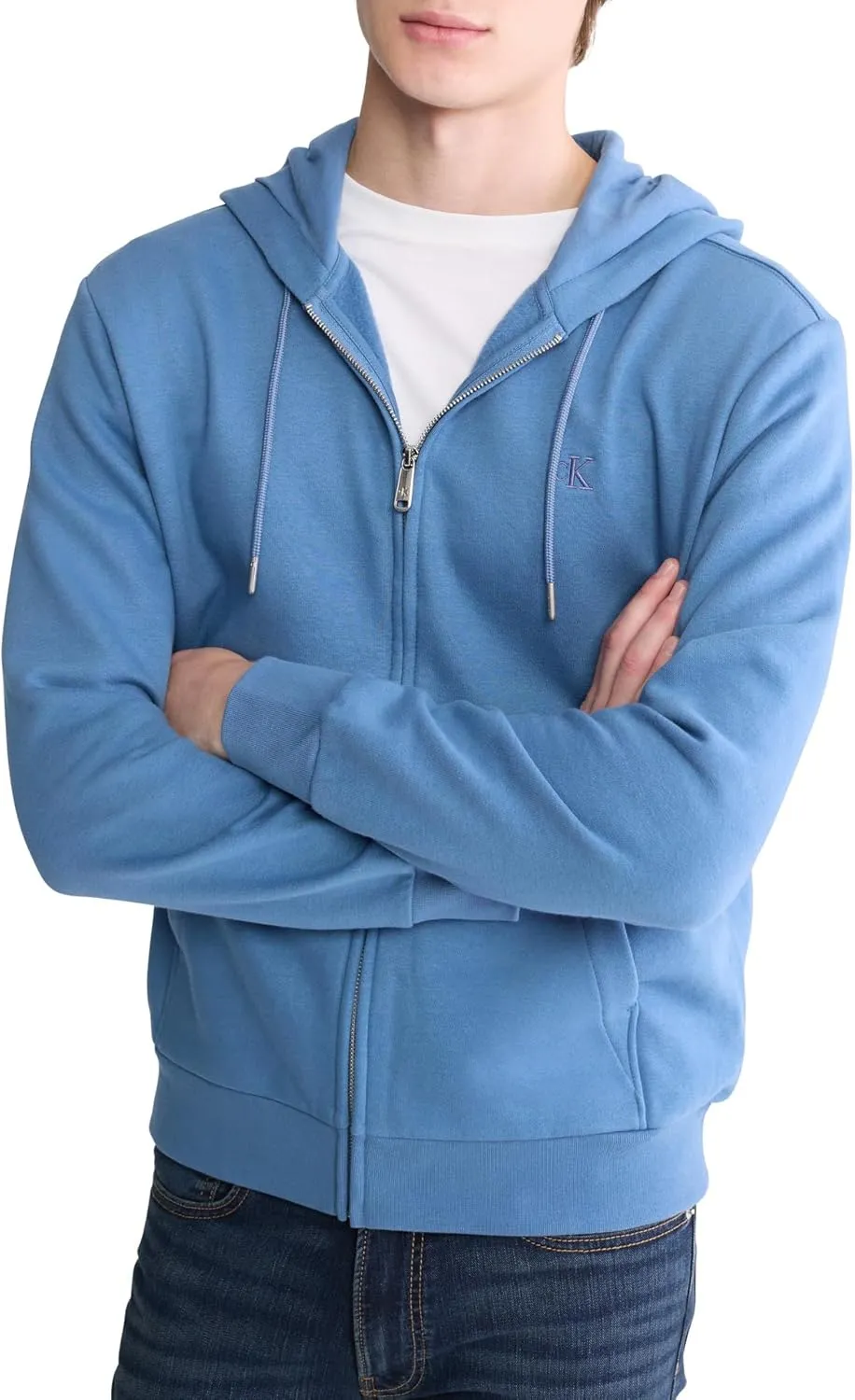 Calvin Klein Men's Relaxed Fit Archive Logo Fleece Full Zip Hoodie