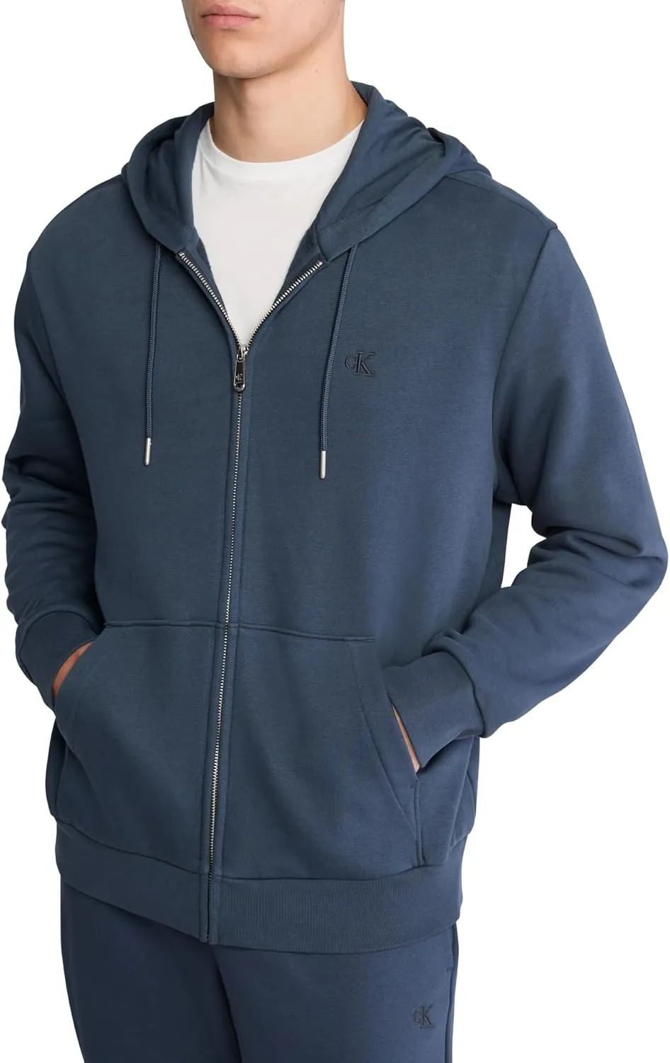 Calvin Klein Men's Relaxed Fit Archive Logo Fleece Full Zip Hoodie