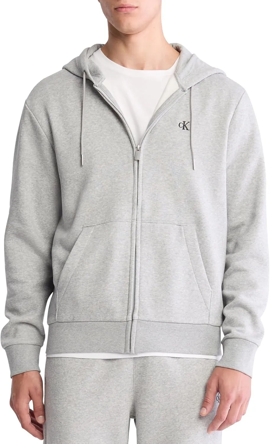 Calvin Klein Men's Relaxed Fit Archive Logo Fleece Full Zip Hoodie