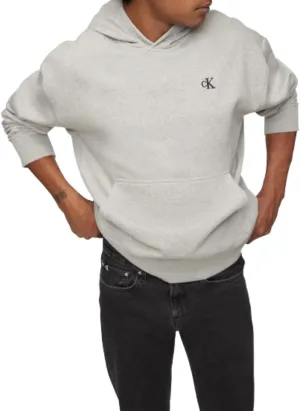 Calvin Klein Men's Relaxed Fit Monogram Logo Fleece Hoodie
