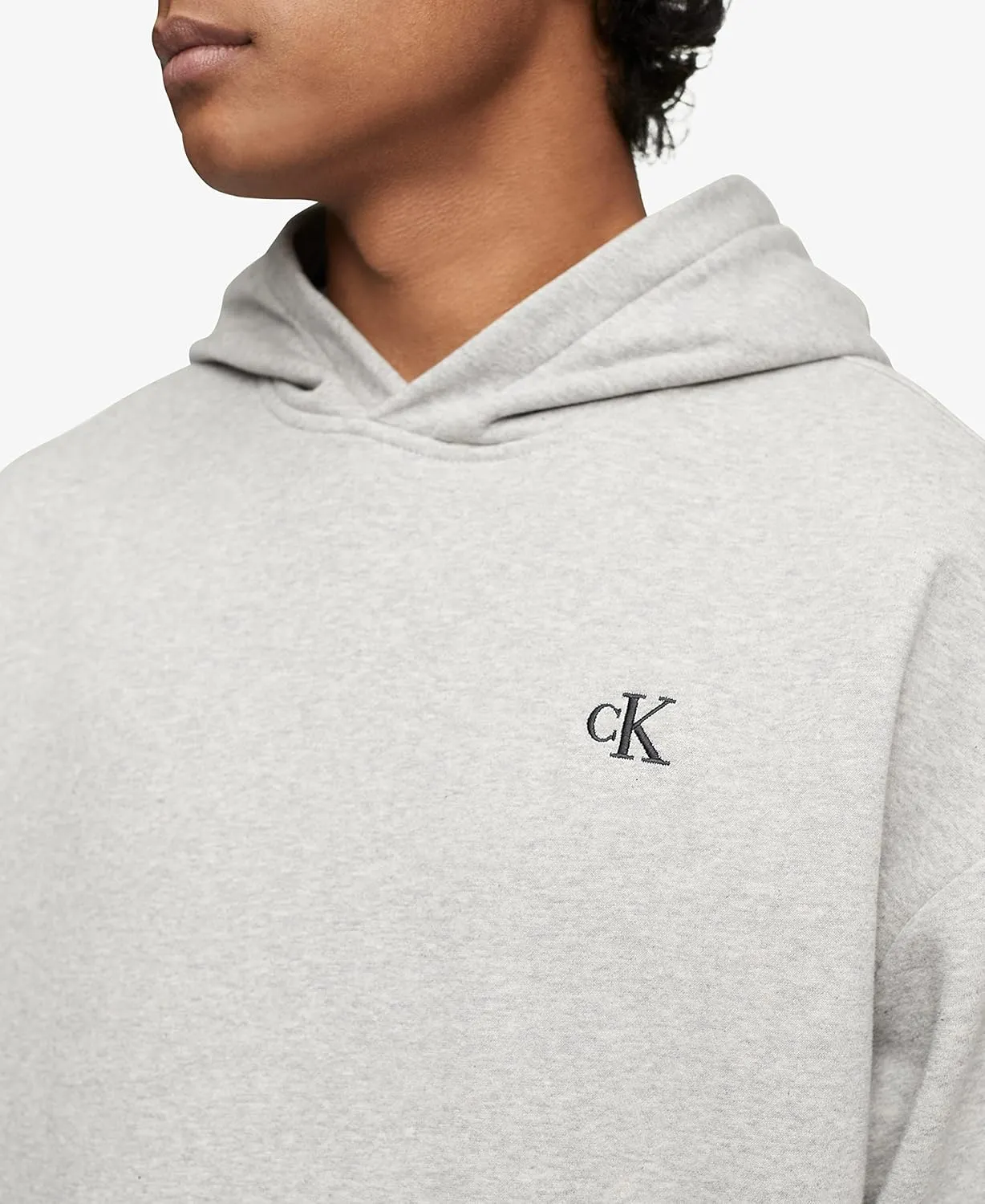 Calvin Klein Men's Relaxed Fit Monogram Logo Fleece Hoodie