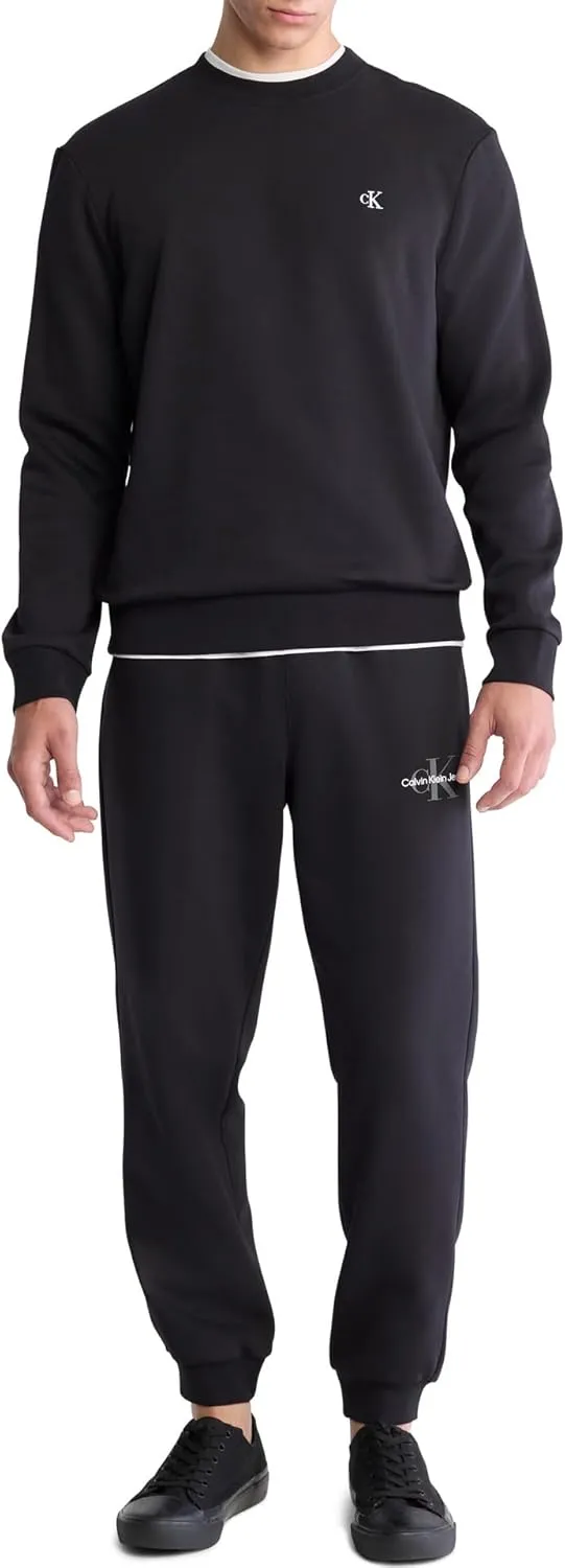 Calvin Klein Men's Relaxed Fit Monogram Logo Fleece Sweatshirt