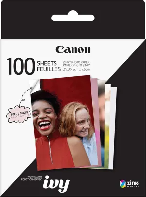Canon IVY ZINK 2" x 3" Photo Sticker Paper 100 sheets Pack