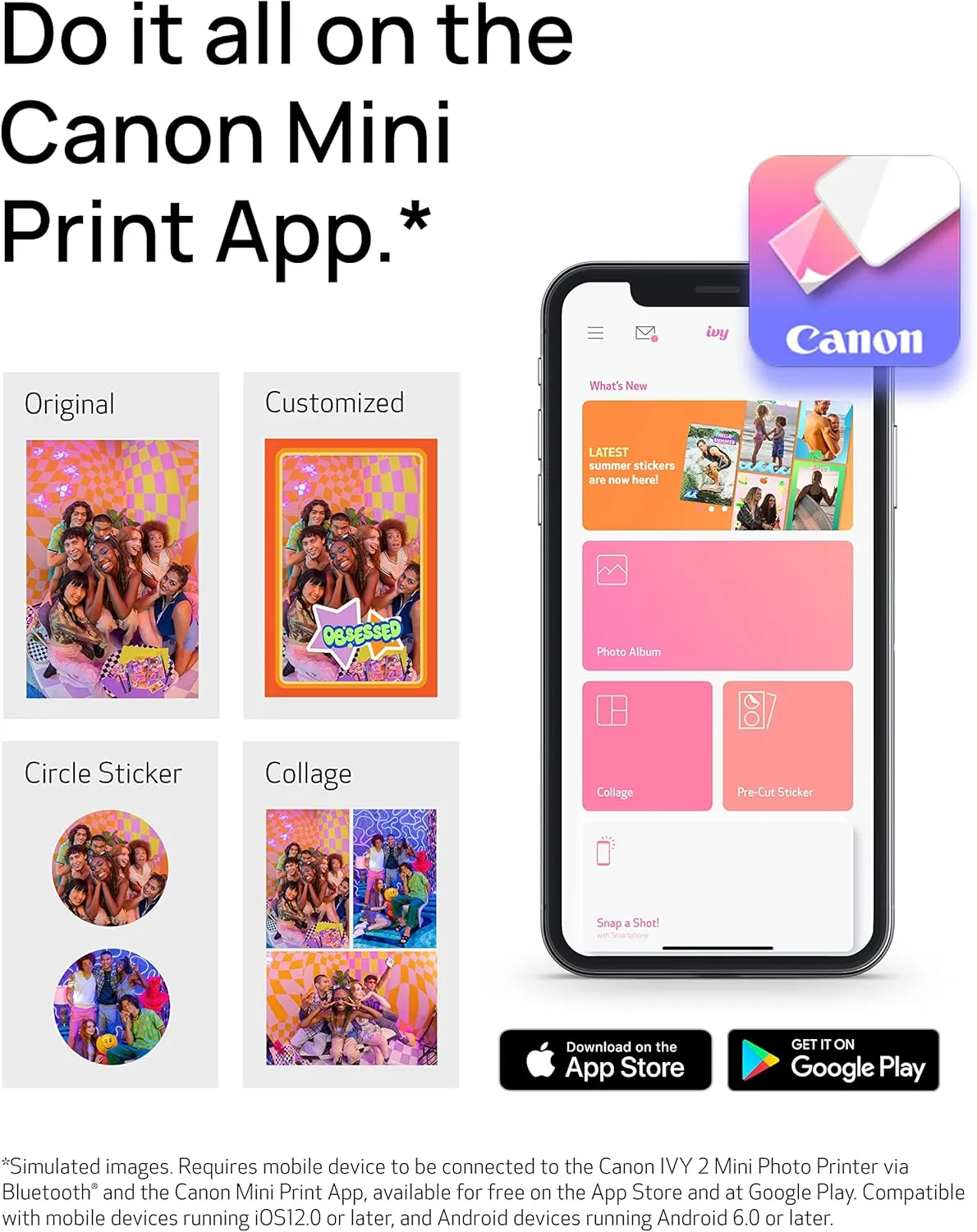 Canon IVY ZINK 2" x 3" Photo Sticker Paper 100 sheets Pack