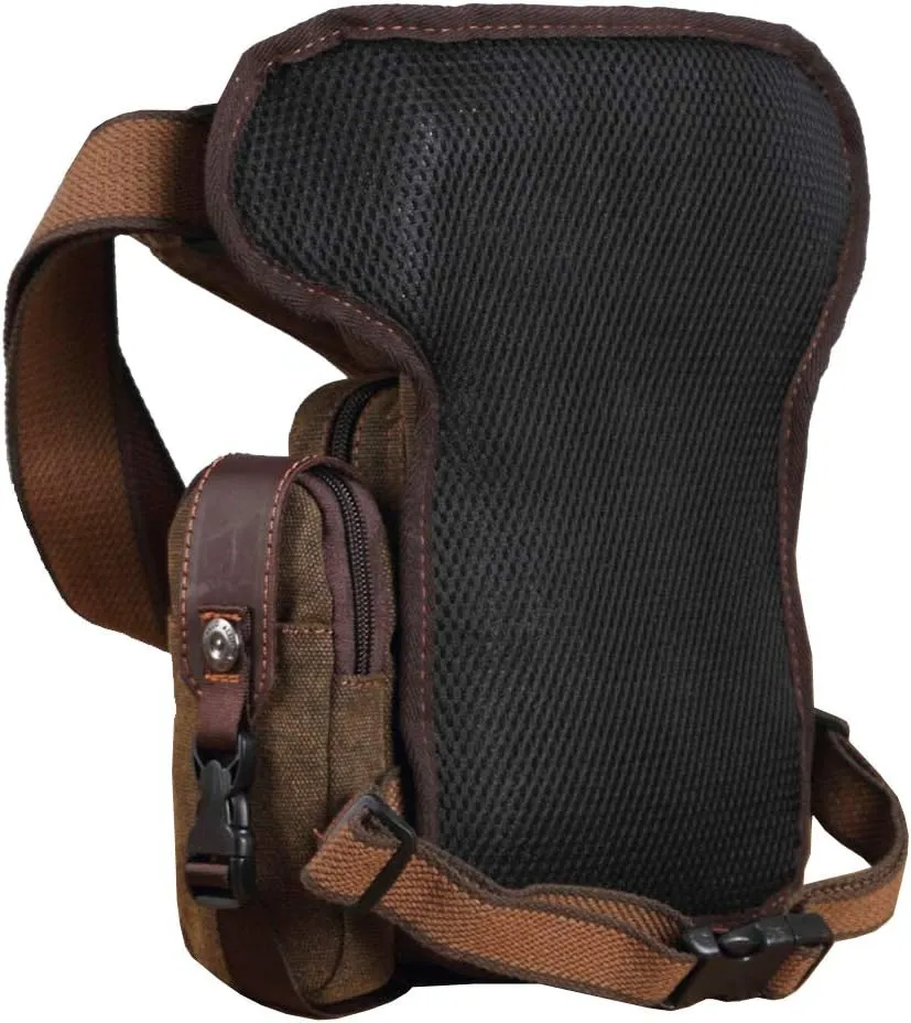Canvas Drop Leg Bag Outdoor Waist Pack for Men Women Tactical Military Motorcycle Bike Cycling Multi-Pocket Waist Fanny Pouch Travel Hiking Climbing Thigh Bag Pocket Lake Blue