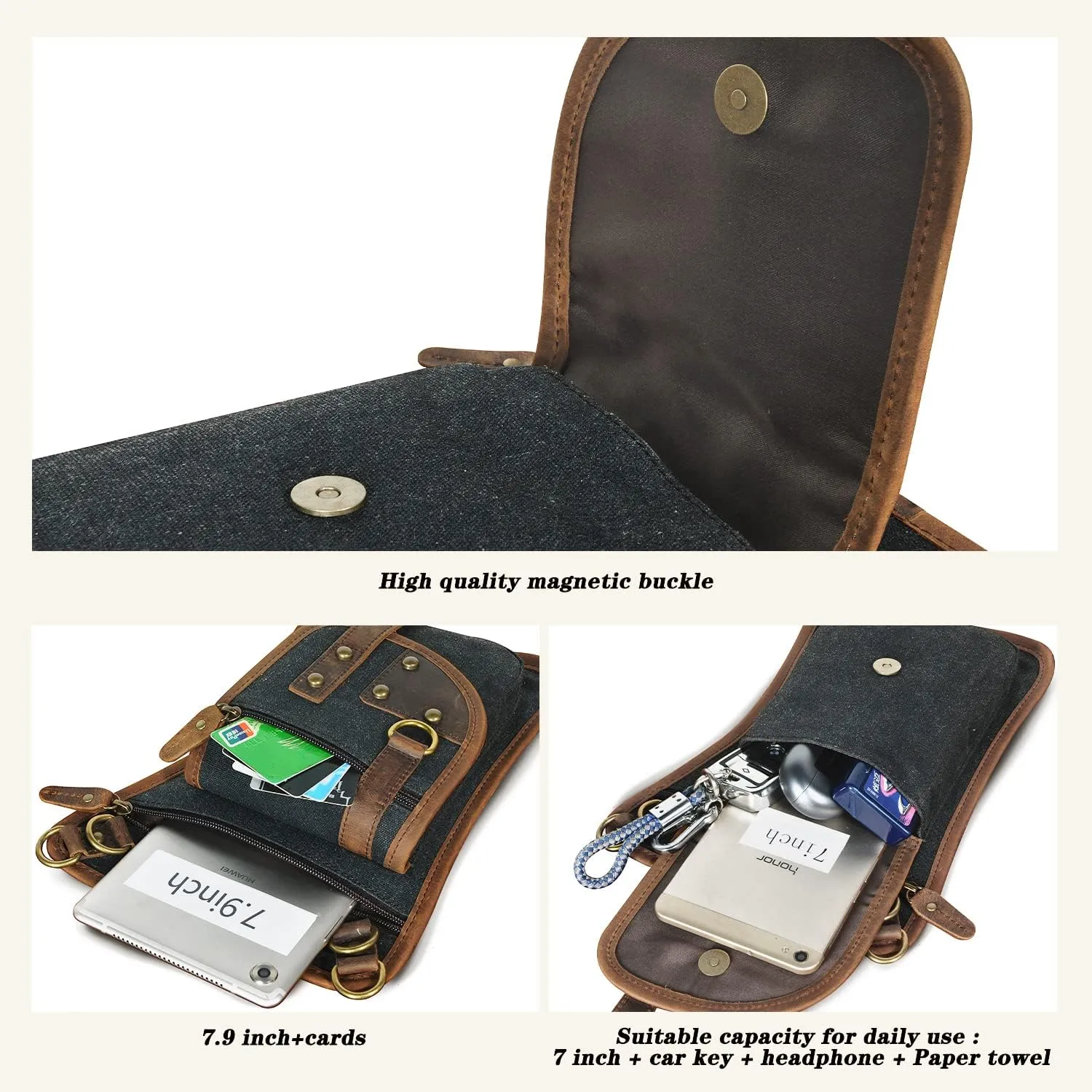 Canvas   Leather Motorcycle Travel Fanny Waist Pack Drop Thigh Leg Bag Pouch For Men Women FB2141