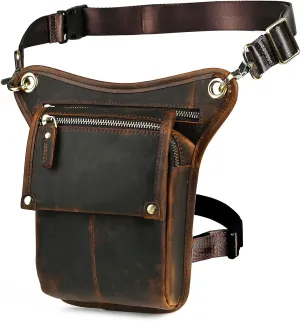 Canvas   Leather Motorcycle Travel Fanny Waist Pack Drop Thigh Leg Bag Pouch For Men Women FB2141