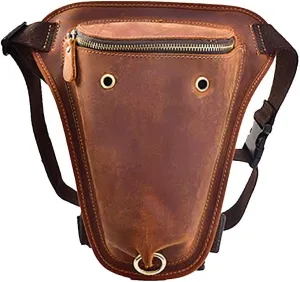 Canvas Messenger Bag Retro Multifunctional Leather Leg Bag Crossbody Motorcycle Hip Waist Bag Men's Waist Belt Drop Leg Cross Over Bag Cycling Fishing Thigh Waist Bag