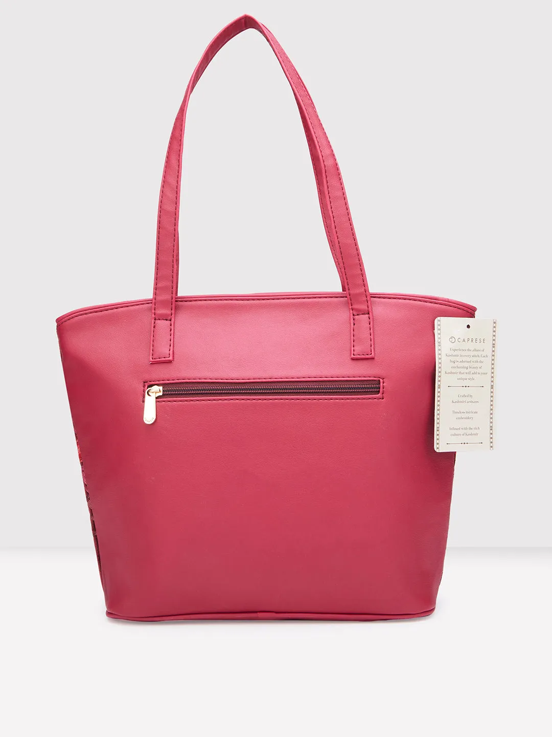 Caprese Tresna Medium Maroon Tote Bag