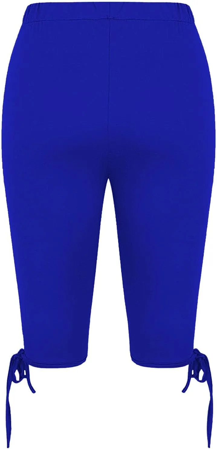 Capri Leggings for Women Tummy Control Knee Length Capri Leggings 2024 Summer Cropped Pants Casual Solid Comfy Capris