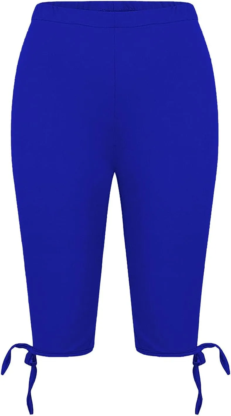 Capri Leggings for Women Tummy Control Knee Length Capri Leggings 2024 Summer Cropped Pants Casual Solid Comfy Capris