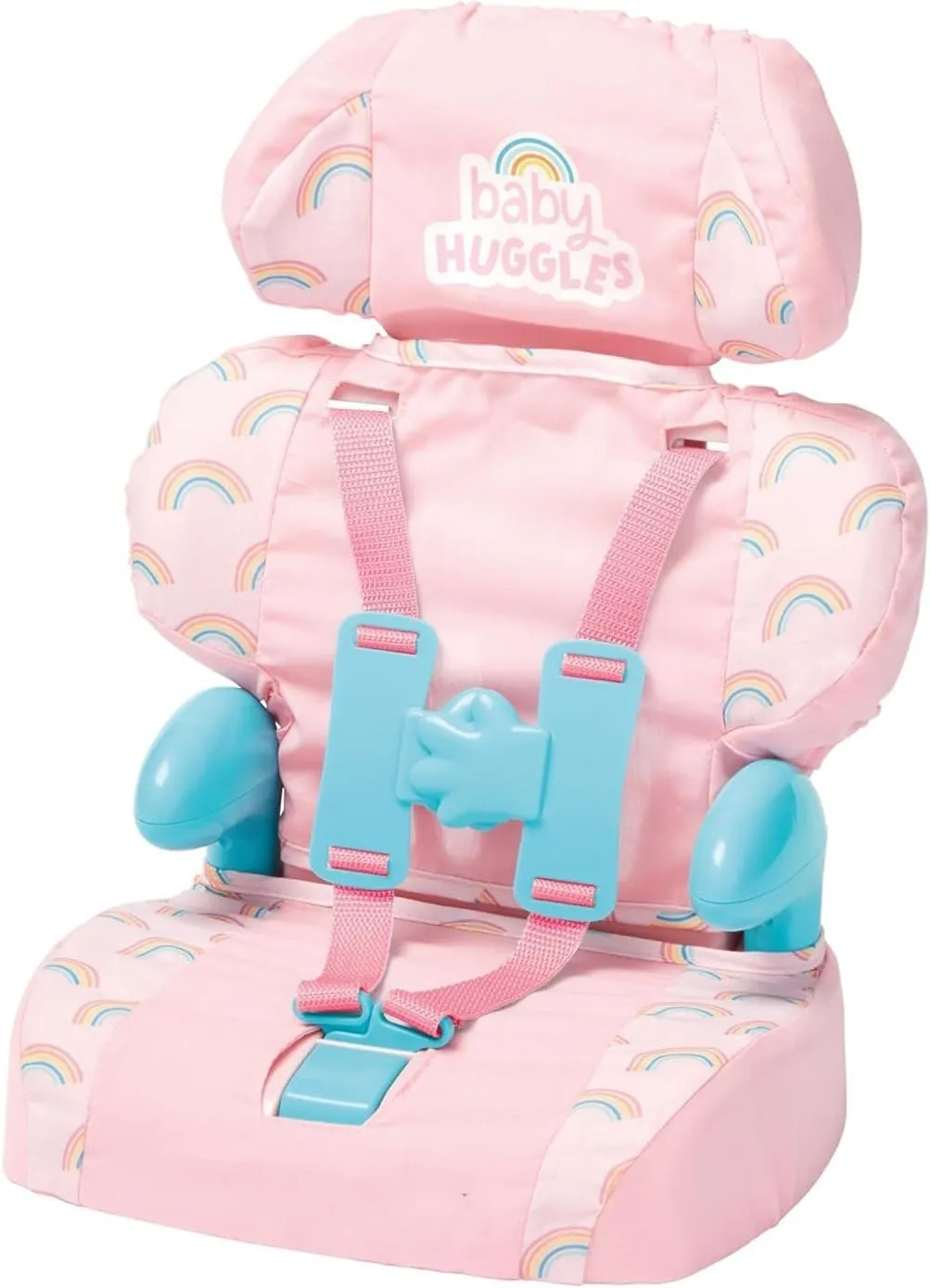 Casdon Baby Huggles Toys - Pink Booster Seat - Car Seat For Dolls with Adjustable Headrest & Buckles - Fits Dolls Sizes Up to 14" - Suitable for Preschool Toys - Playset for Children Aged 3 