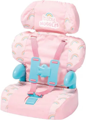 Casdon Baby Huggles Toys - Pink Booster Seat - Car Seat For Dolls with Adjustable Headrest & Buckles - Fits Dolls Sizes Up to 14" - Suitable for Preschool Toys - Playset for Children Aged 3 