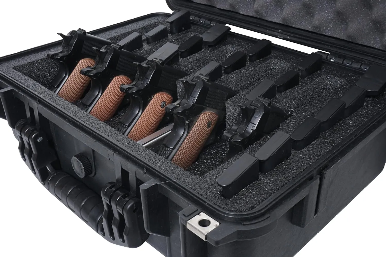 Case Club 5 Pistol and 20 Magazine Pre-Cut Heavy Duty Waterproof Case with Included Silica Gel Canister to Help Prevent Gun Rust (Upgraded Gen-3)