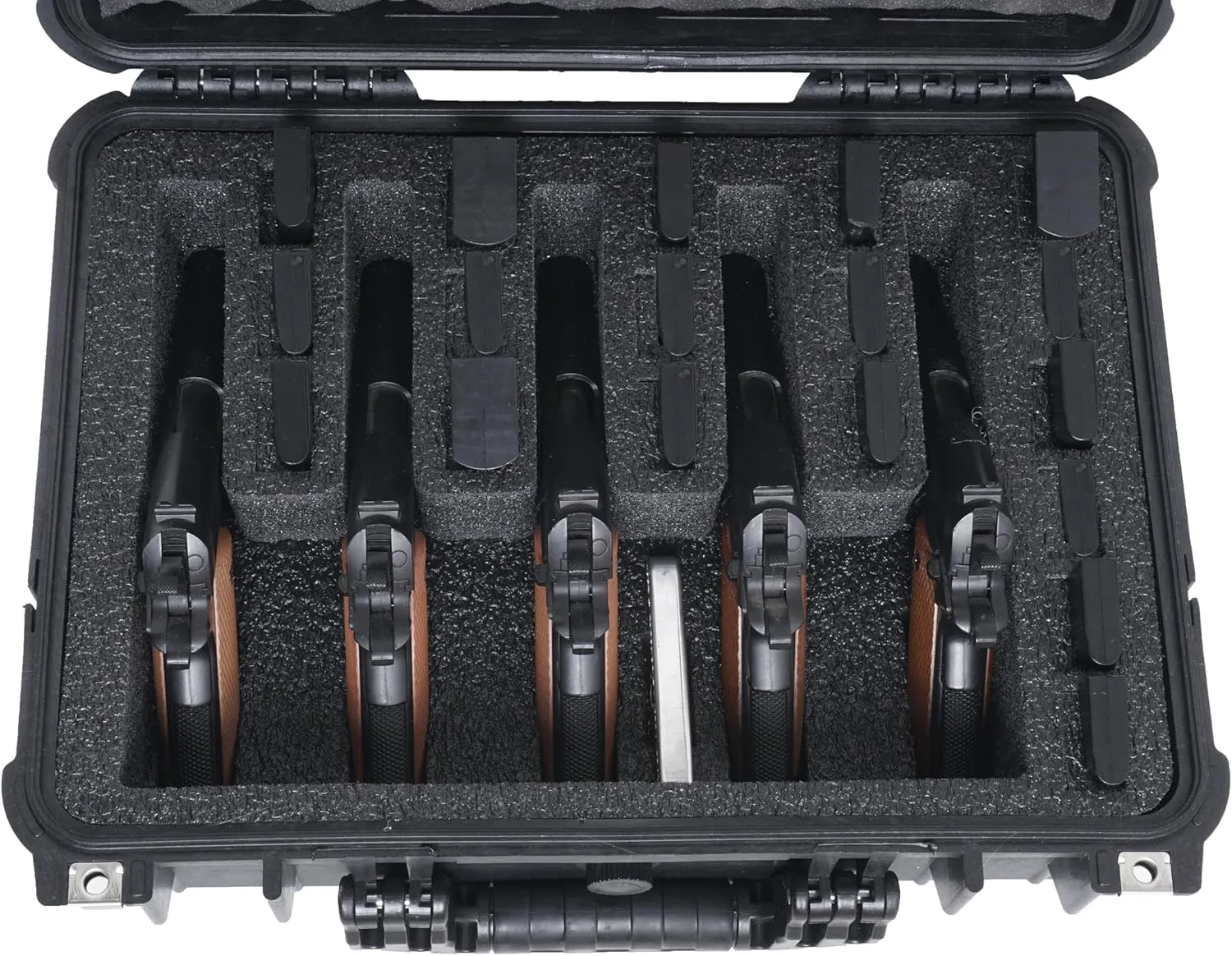 Case Club 5 Pistol and 20 Magazine Pre-Cut Heavy Duty Waterproof Case with Included Silica Gel Canister to Help Prevent Gun Rust (Upgraded Gen-3)