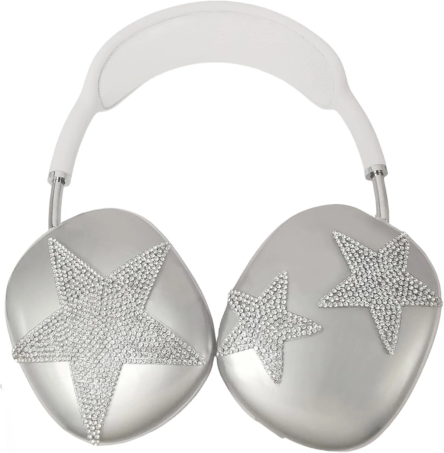 Case Cover for AirPods Max Glittering Rhinestones Stars, Clear Sparkling Cute Soft Cases for Women Accessories Protective Cover for Apple AirPods Max (Starry Sky)