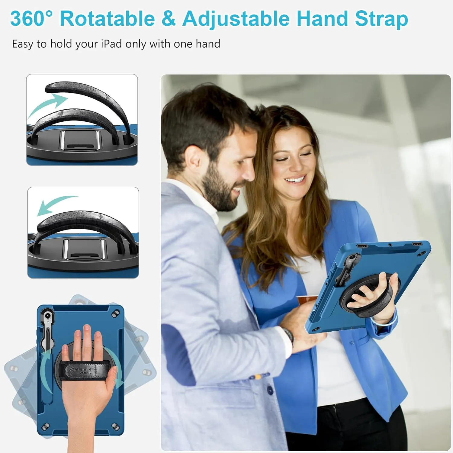 Case for Galaxy Tab S10 FE &S9 FE 10.9"/S9 11 Inch: TPU Cover for Samstng Tablet S10 FE/ 2025/ S9 FE & S9 2023 5G with Screen Protector- Stand- Handle-Shoulder Strap-S-Pen Holder-Blue