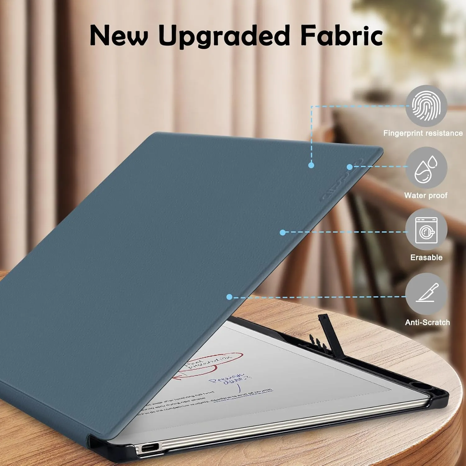 Case for Remarkable Paper Pro Tablet 11.8" (Released in 2024), Hard Back Shell Protective Book Folio Cover with Built-in Pen Holder, with Auto Sleep/Wake Function.