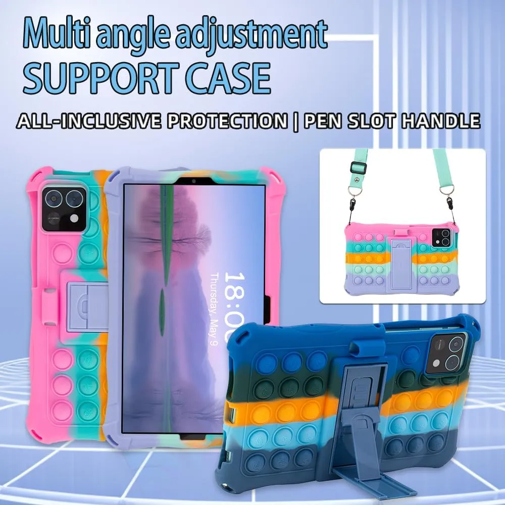 case for Teclast M50 Mini/Samsung A7 lite（SM-T220、SM-T225、SM-T227） 8.7-inch Tablet with Lanyard/Pen Holder/Stylus Case for 8.7-inch Kids' Tablets (Purple)