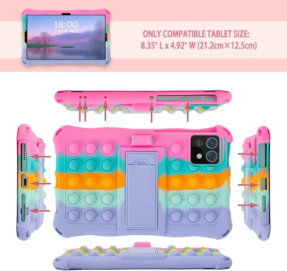 case for Teclast M50 Mini/Samsung A7 lite（SM-T220、SM-T225、SM-T227） 8.7-inch Tablet with Lanyard/Pen Holder/Stylus Case for 8.7-inch Kids' Tablets (Purple)