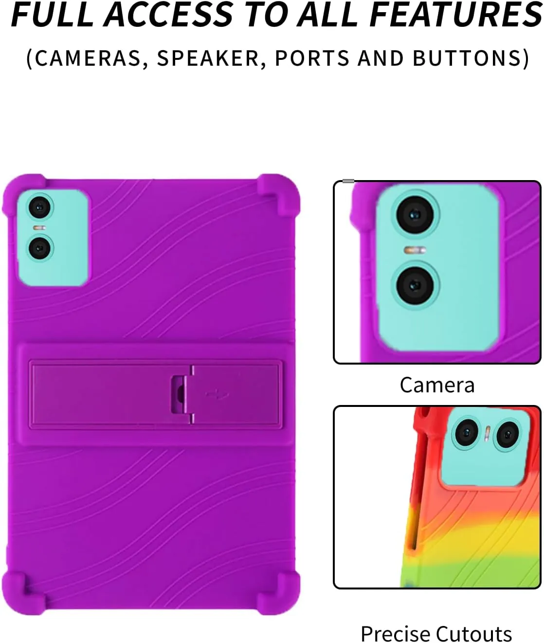 Case for Teclast P30/P30T Android 14 Tablets, 10 Inch Tablet 2024- Soft Silicone Shock Proof Lightweight Stand Rubber Shell Protective Cover,Kids Friendly Soft Silicone Adjustable Stand Cover,Purple