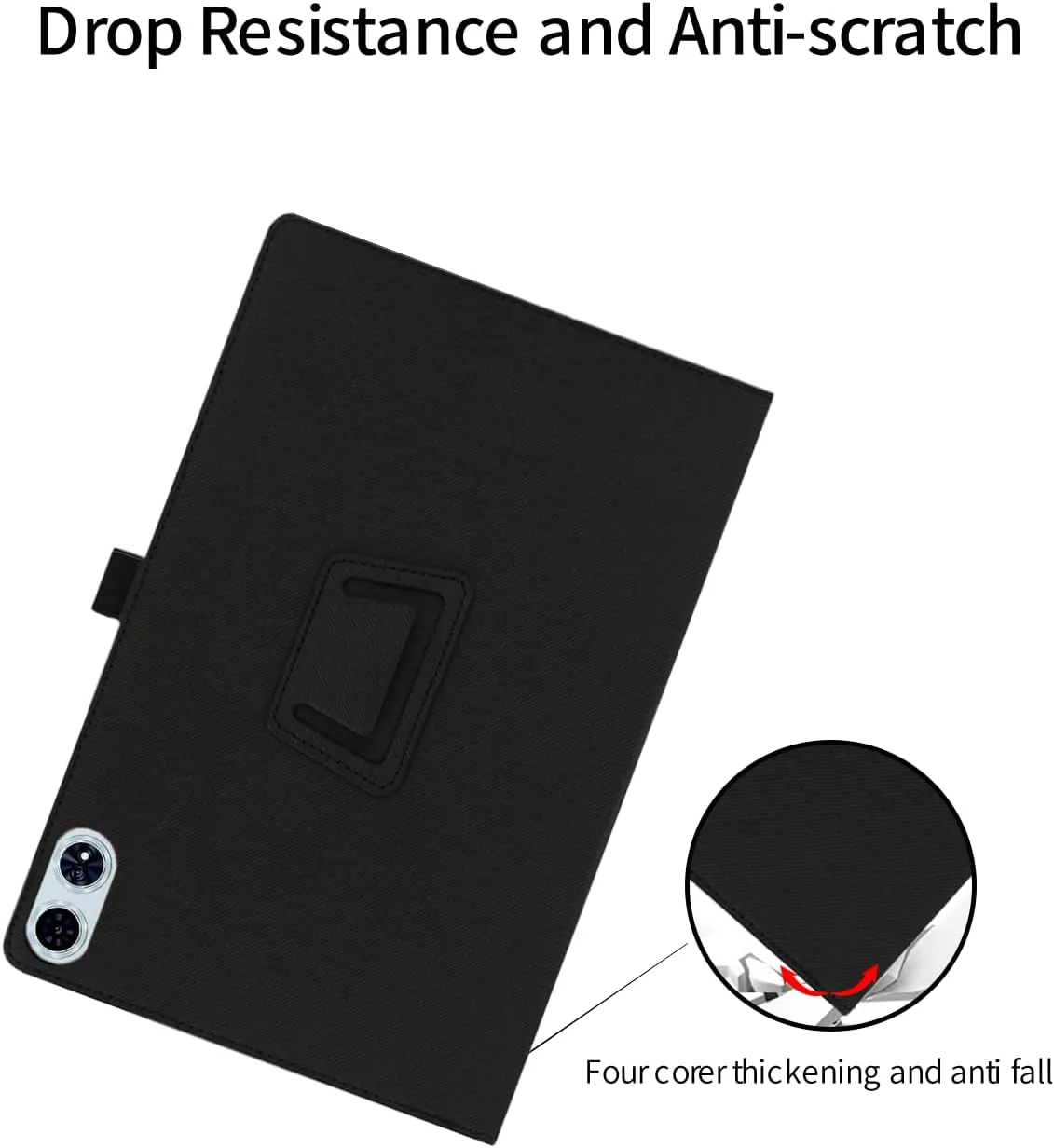 Case for TECLAST T60 Plus Tablet 12 inch,Folding Stand Protective,BOVUGAC Case Cover for T60Plus Tablet with Pencil Holder,Wrist Strap,Full Protection,Premium PU,Scratch Resistant(Black)