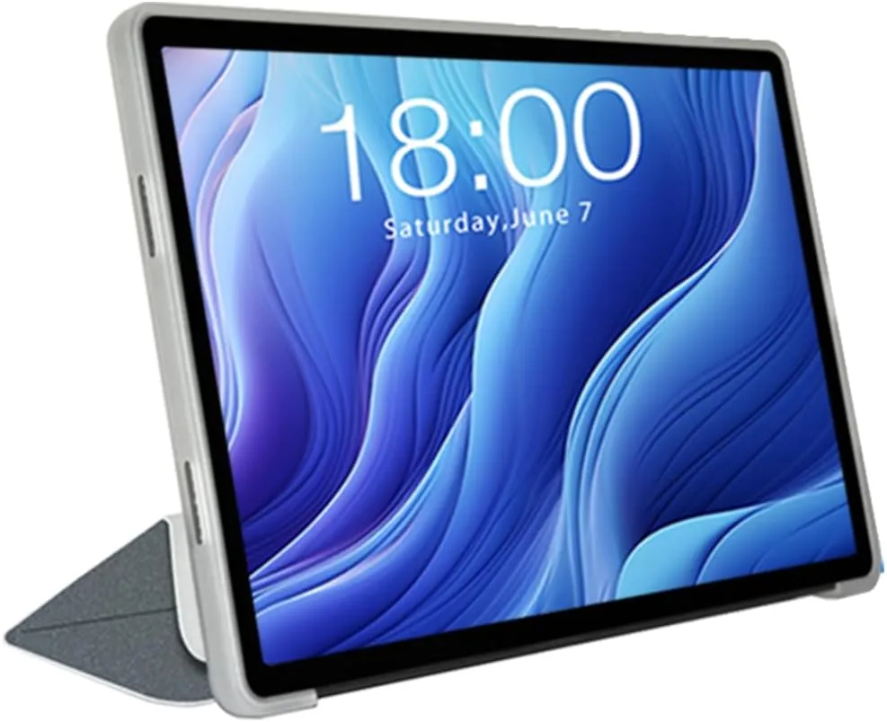 Case for TECLAST T60 Tablet 12 inch Android 14 Tablets, Ultra Slim PU Leather Folding Protective Cover Case with Auto Wake/Sleep Trifold Stand Soft TPU Back Shell for TECLAST T60, Gray