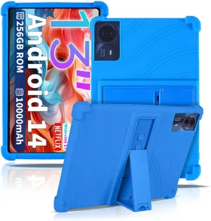 Case for TECLAST T65Max Tablet 13inch,NOUKAJU Tablet Protection Case,Adjustable Bracket,Soft Silicone,Silicone Protection Cover for TECLAST T65Max(Blue)