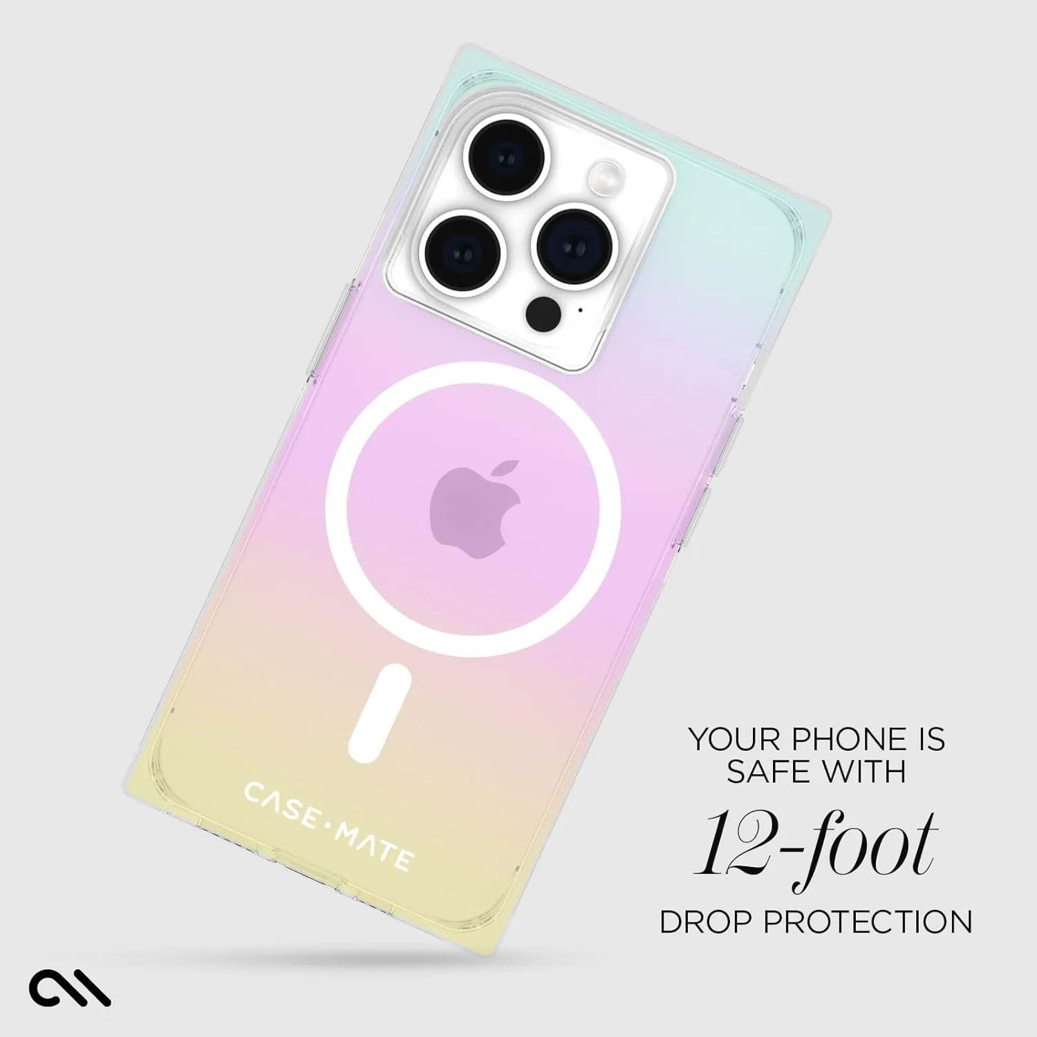Case-Mate BLOX iPhone 15 Pro Case - Iridescent Rainbow [12ft Drop Protection] [Compatible with MagSafe] Magnetic Cover with Edges for iPhone 15 Pro 6.1", Anti-Scratch, Shock Absorbent, Slim Fit