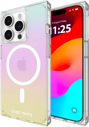 Case-Mate BLOX iPhone 15 Pro Case - Iridescent Rainbow [12ft Drop Protection] [Compatible with MagSafe] Magnetic Cover with Edges for iPhone 15 Pro 6.1", Anti-Scratch, Shock Absorbent, Slim Fit