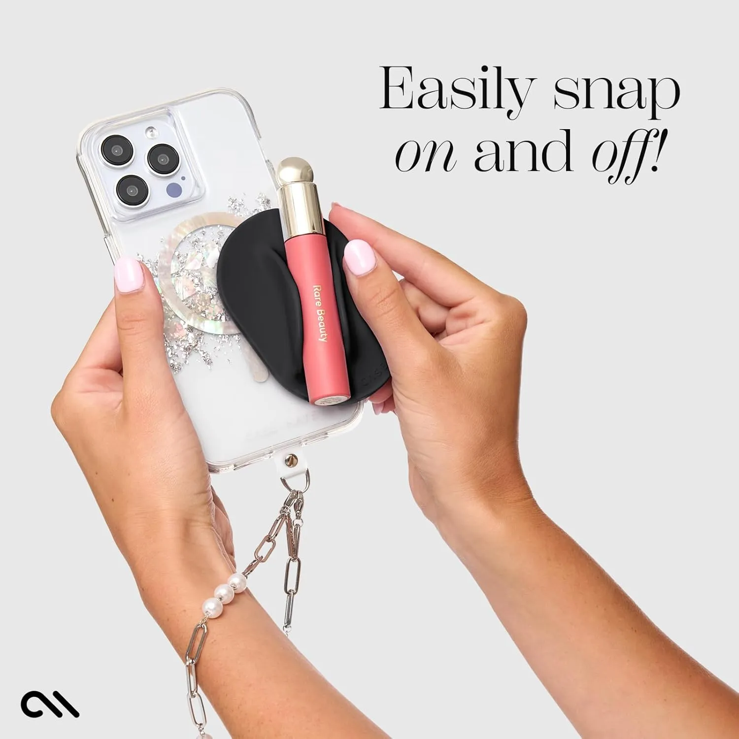 Case-Mate Glossy Magnetic Lip Gloss Holder [Detachable MagSafe Lipstick Holder] Fits Most Lip Gloss and Lipstick Brands - Snap On Phone Accessory for 16 Pro max /15 Pro Max /14 /13 /12 - Midnight
