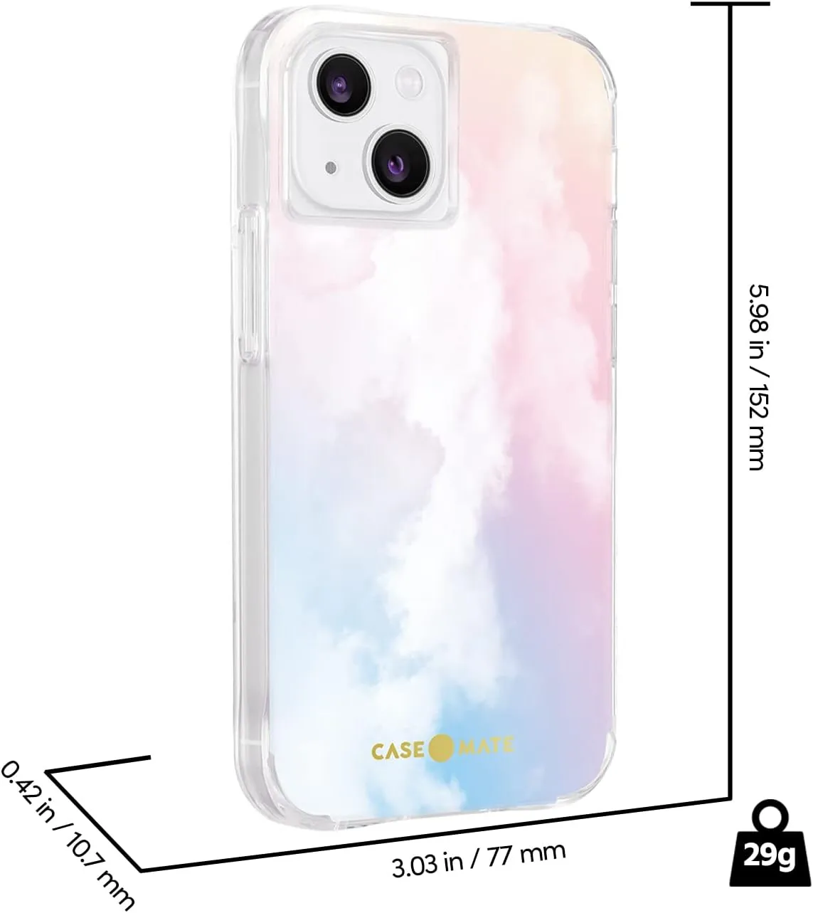Case-Mate iPhone 13 Case for Women [10ft Drop Protection] [Wireless Charging] Tough Prints Phone Case for iPhone 13 - Luxury Unique Phone Cover - Anti-Scratch Tech, Silm Fit, Matte Finish - Cloud 9