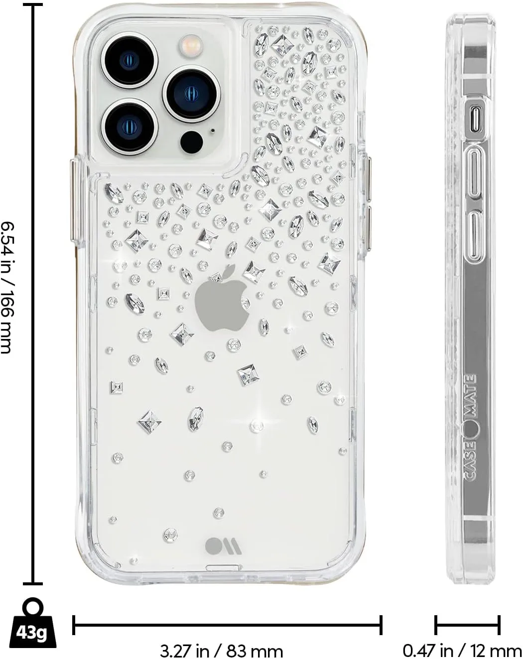 Case-Mate iPhone 13 Pro Max Case for Women [10ft Drop Protection] [Wireless Charging] Karat Crystal Phone Cover for iPhone 13 Pro Max - Luxury Crystal Design Phone Cover - Shock Absorbing Anti Scratch